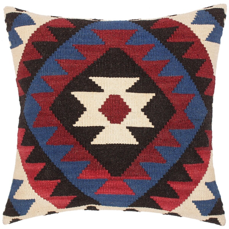 Shabby Chic Ricardo Hand-Woven Turkish Kilim Pillow 20 in. x 20 in.