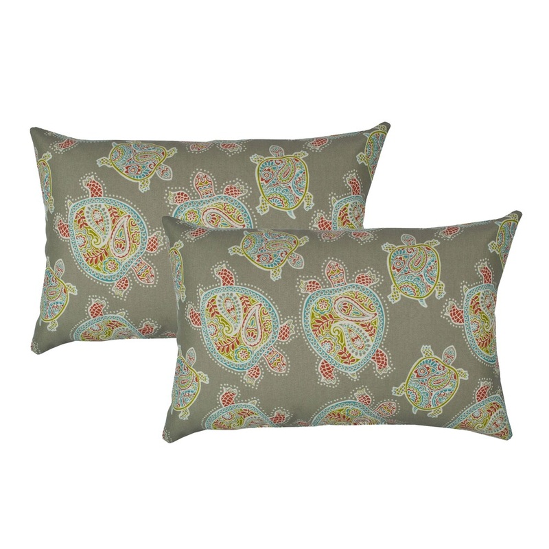Sherry Kline Sea Turtles Coral Outdoor BoudoirThrow Pillow (Set of 2)