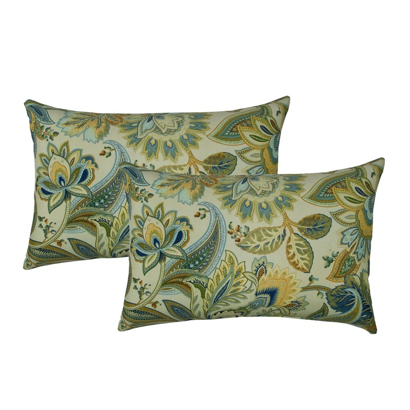 Sherry Kline Spring Leaves Green Outdoor BoudoirThrow Pillow (Set of 2)