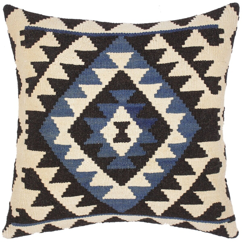Southwestern Mirella Hand-Woven Turkish Kilim Pillow 20 in. x 20 in.