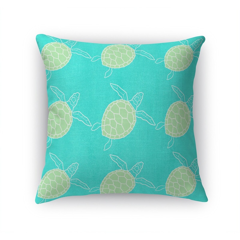 SWIMMING TURTLES AQUA Accent Pillow by Kavka Designs