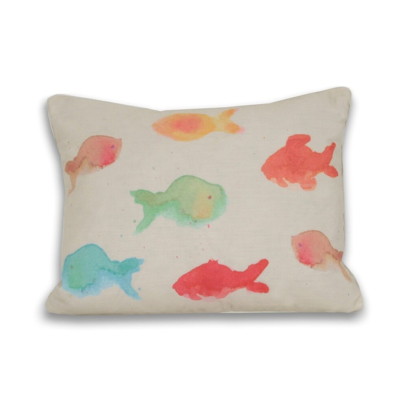 Water Color Fish (16 x 20) Down Filled Pillow