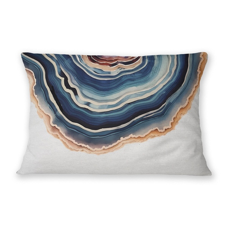 AGATE SLICE RING Linen Throw Pillow By Becca Dell'Arciprete