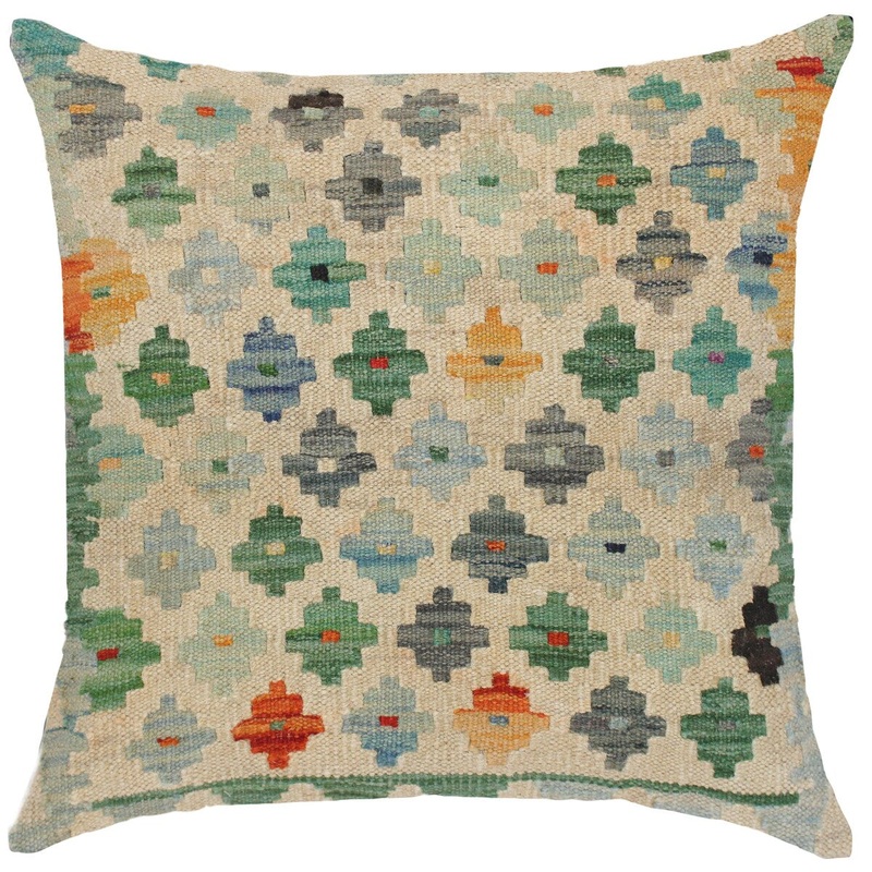 Shabby Chic Sheri Hand-Woven Turkish Kilim Throw Pillow