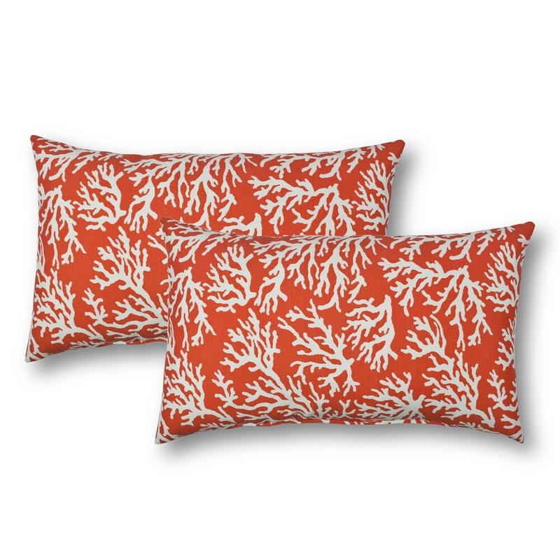 Sherry Kline Coral Reef Orange Outdoor BoudoirThrow Pillow (Set of 2)