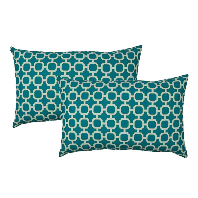 Sherry Kline Hockley Teal Outdoor BoudoirThrow Pillow (Set of 2)