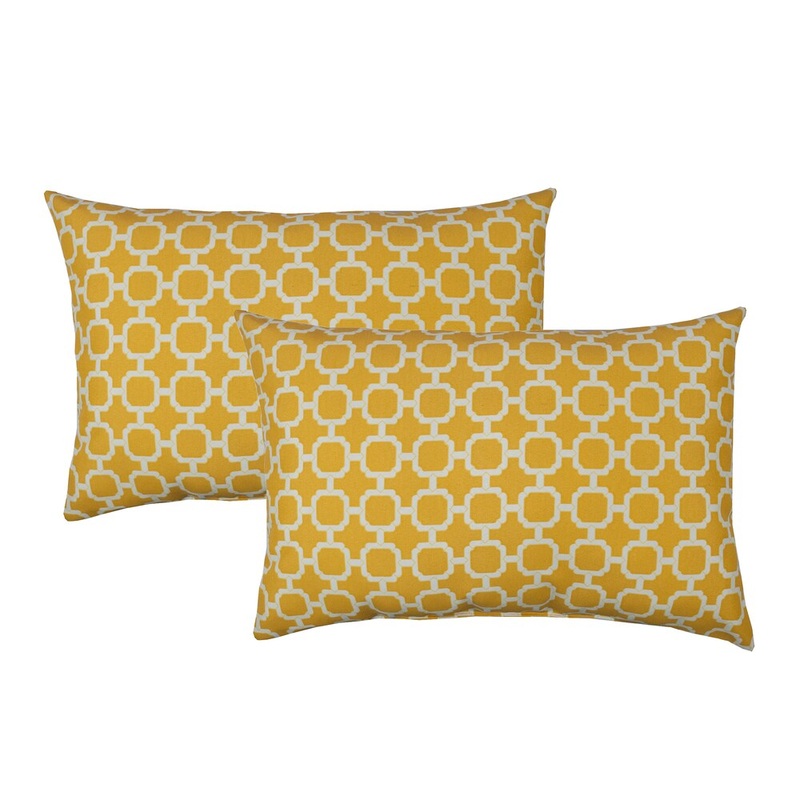 Sherry Kline Hockley Yellow Outdoor BoudoirThrow Pillow (Set of 2)