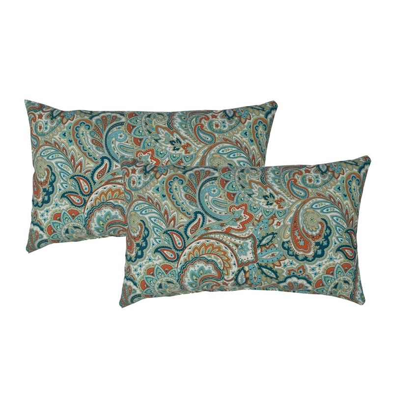 Sherry Kline Paisley Blue Outdoor BoudoirThrow Pillow (Set of 2)
