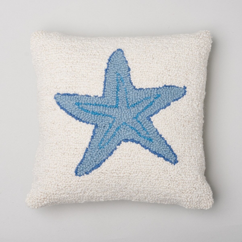 Starfish Wool Hooked Pillow