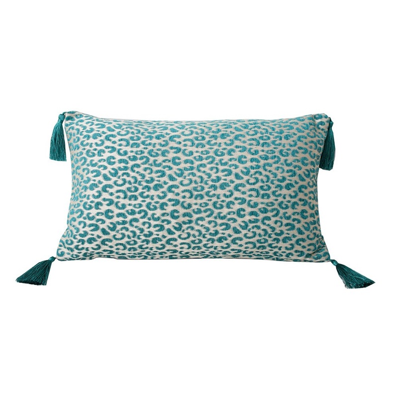 Thro by Marlo Lorenz Gabriella Cheetah Feather Filled Tassle Pillow