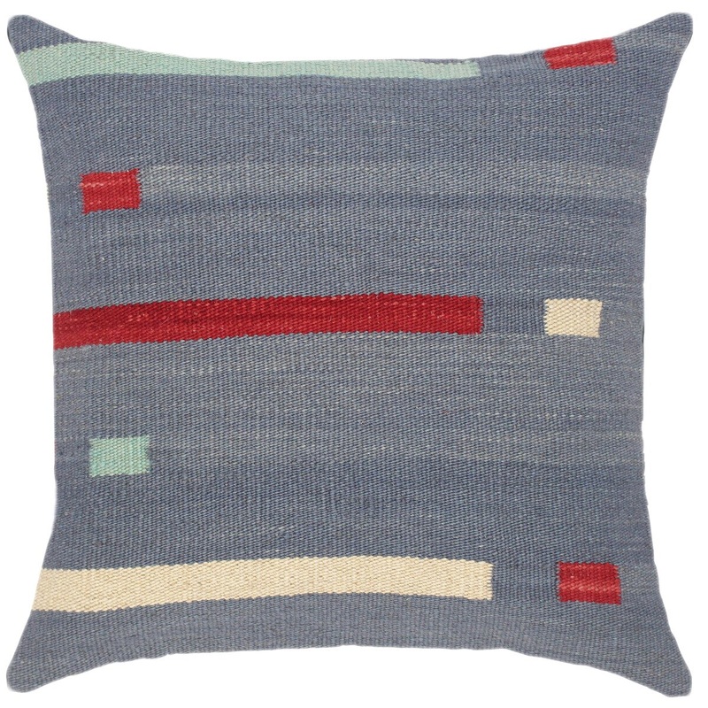 Bauhaus Layla Hand-Woven Turkish Kilim Pillow 18 in. x 18 in.