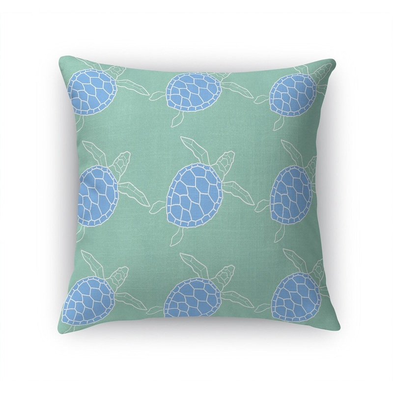 SWIMMING TURTLES MINT Accent Pillow by Kavka Designs