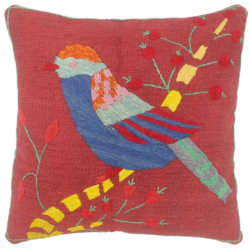 Tribal Bland Kilim Suzani Handmade Pillow