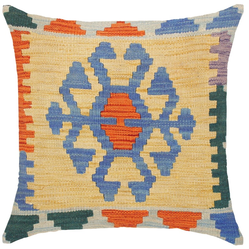 Vintage Tamela Hand-Woven Turkish Kilim Throw Pillow