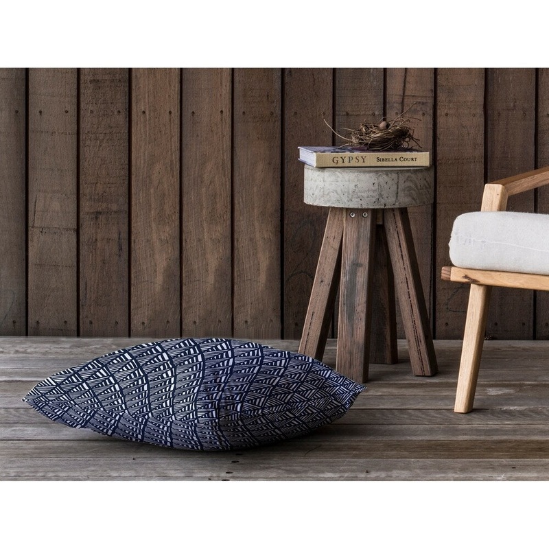 ABSTRACT LEAF NAVY Floor Pillow By Kavka Designs
