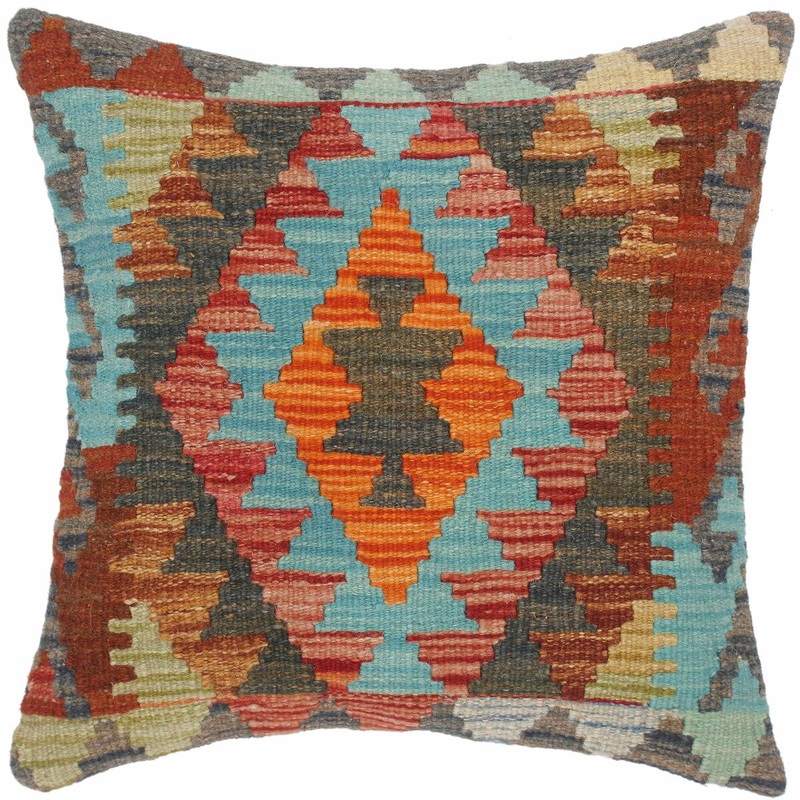Bauhaus Jalisa Hand-Woven Turkish Kilim Pillow 18 in. x 18 in.