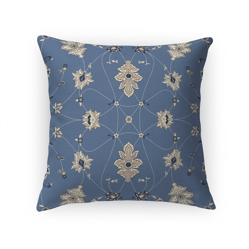 SHABYLON BLUE Linen Throw Pillow By Marina Gutierrez