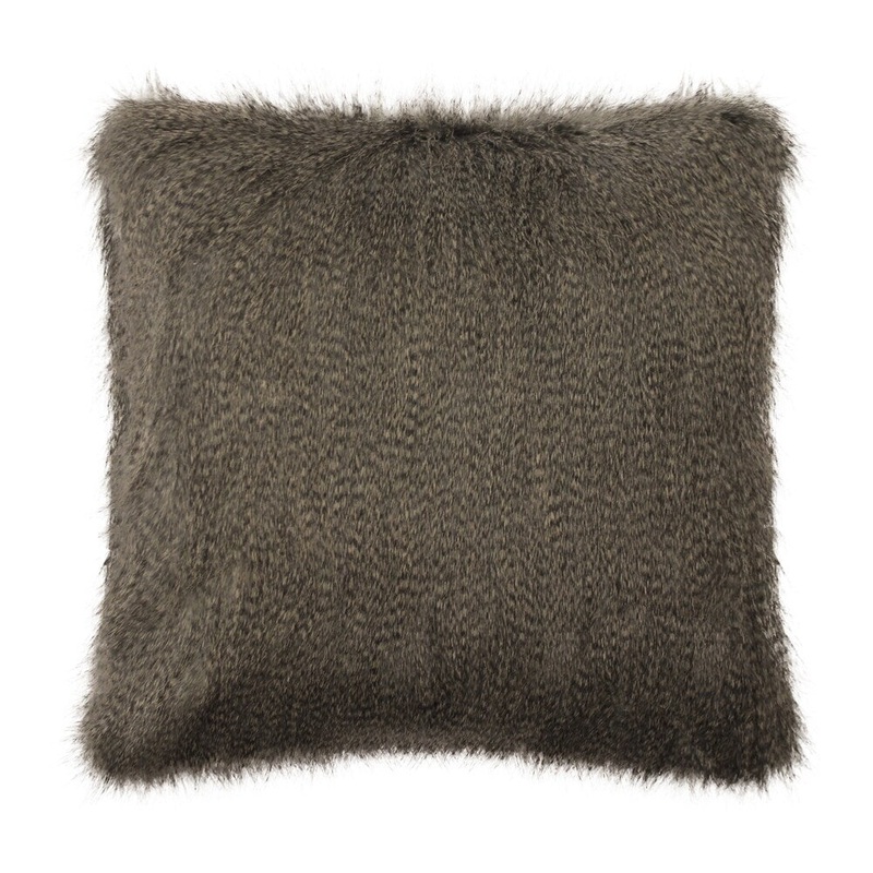 Swallow B Grey FauxFur Cushion