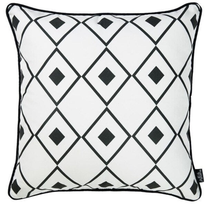 The Curated Nomad Geometric Diamond Printed Throw Pillow Cover