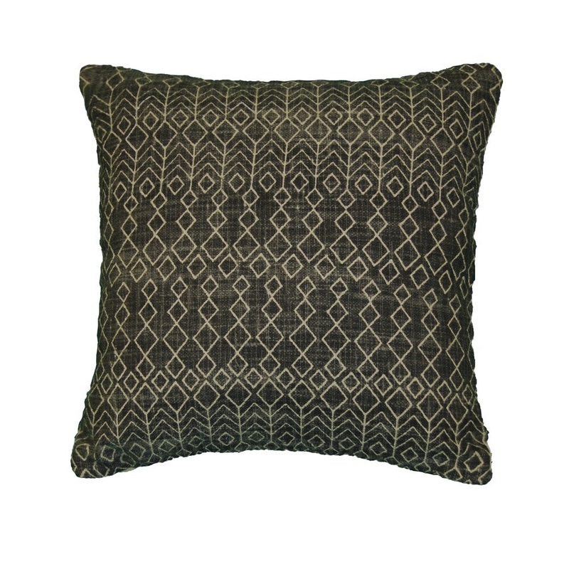 AM Home Gray Traced Art Boho Pillow, Poly Fill Insert, 20" x 20"