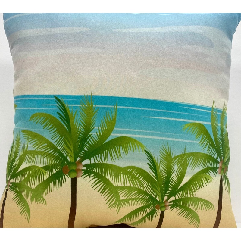 Beach view decorative square pillow