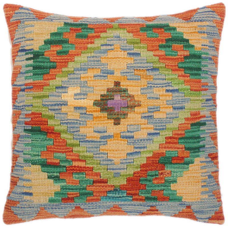 Southwestern Rafaela Hand-Woven Turkish Kilim Pillow 19 in. x 19 in.
