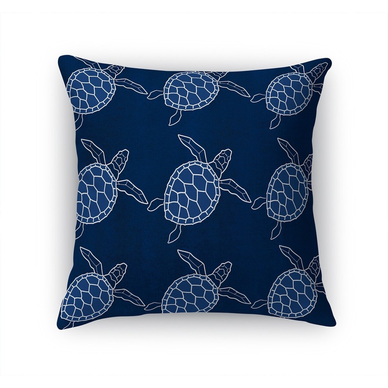 SWIMMING TURTLES NAVY Accent Pillow by Kavka Designs