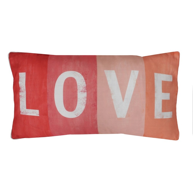 Thro by Marlo Lorenz Love Printed Sign Feather Filled 12x24 Throw Pillow