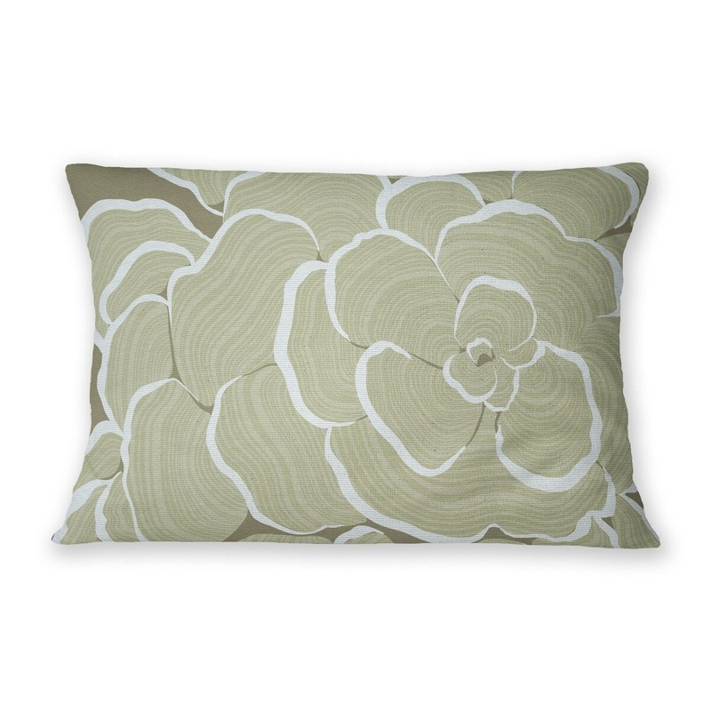 TURKEY TAIL OLIVE Linen Throw Pillow By Jenny Lund