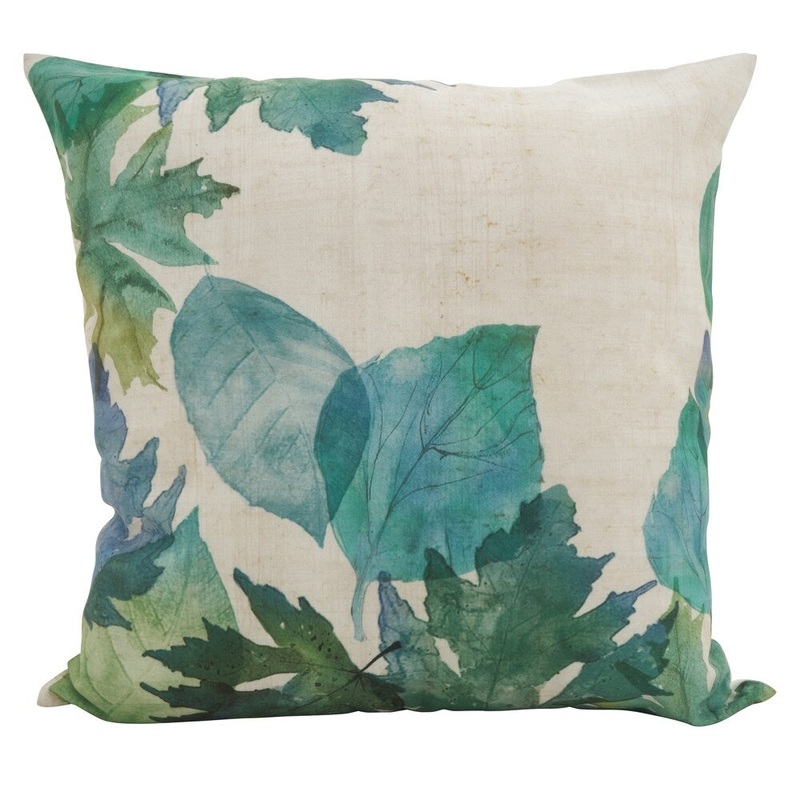 Watercolor Leaf Down Filled Throw Pillow