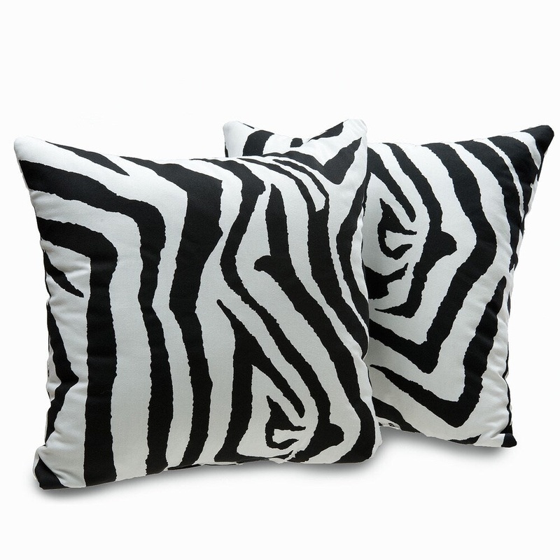 Zebra Print Decorative Throw Pillows (Set of 2)