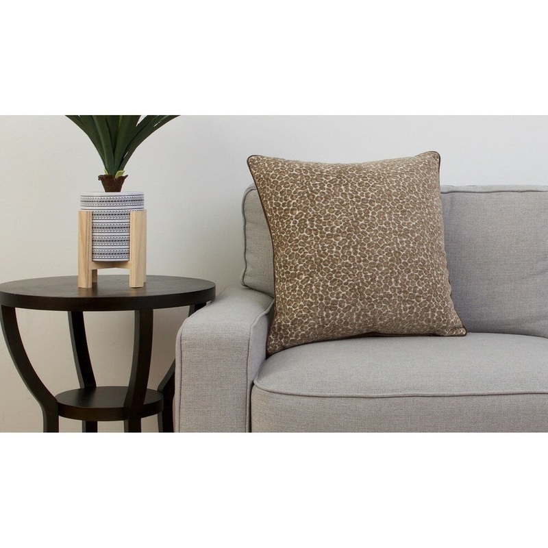 20 FF Tan CHER CHEETAH Chenille Pillow