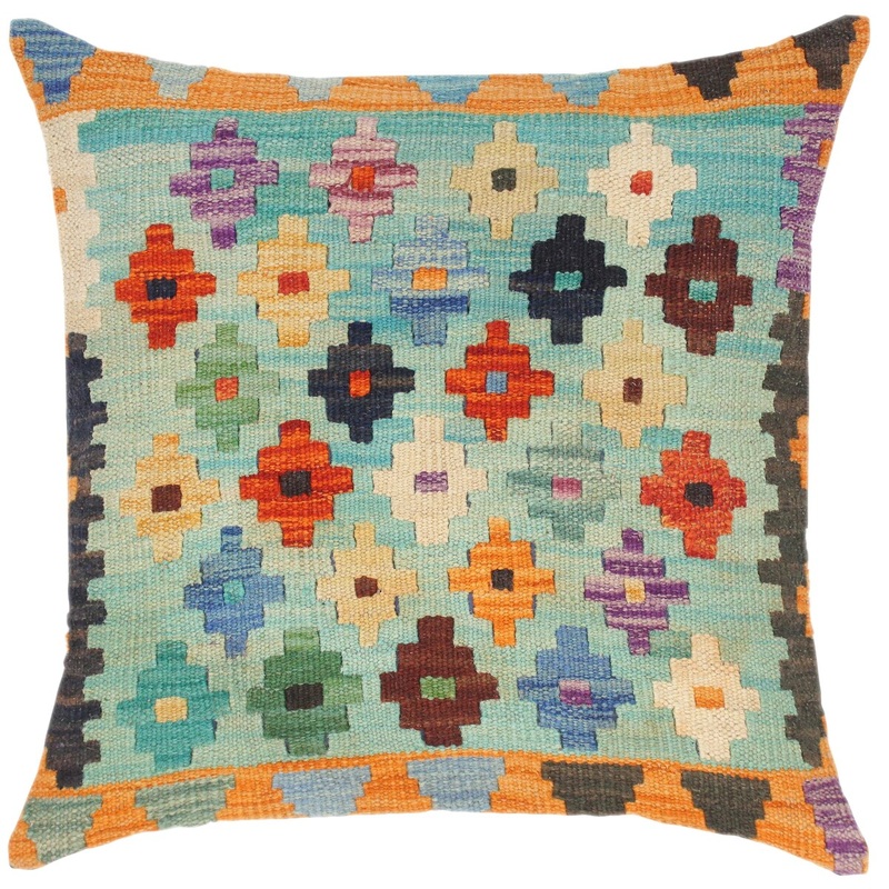 Bauhaus Harmony Hand-Woven Turkish Kilim Throw Pillow
