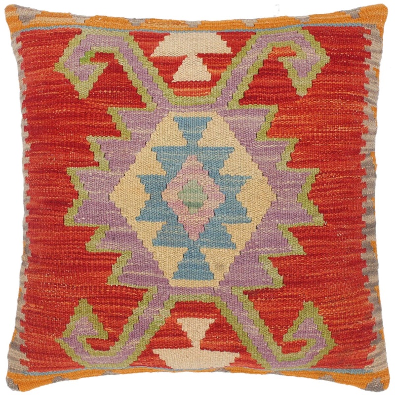 Southwestern Leonard Hand-Woven Turkish Kilim Pillow 18 in. x 18 in.