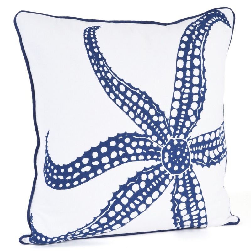 Starfish Design Down Filled Throw Pillow