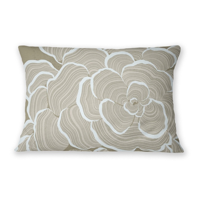 TURKEY TAIL BEIGE Lumbar Pillow By Jenny Lund