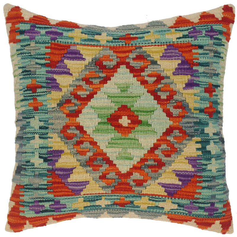 Vintage Frederic Hand-Woven Turkish Kilim Pillow 20 in. x 20 in.