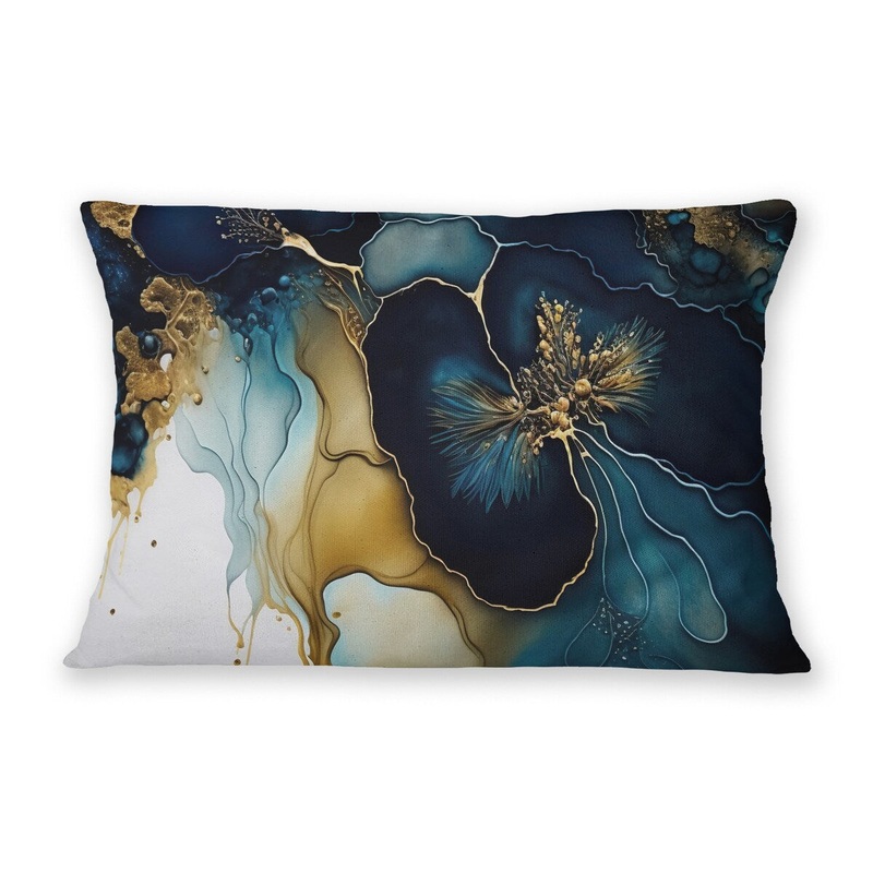 ALCHEMY BLUE Lumbar Pillow By Marina Gutierrez