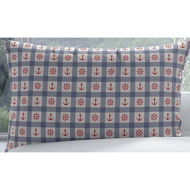 ANCHOR GALORE BLUE AND RED Pillow Case By Kavka Designs