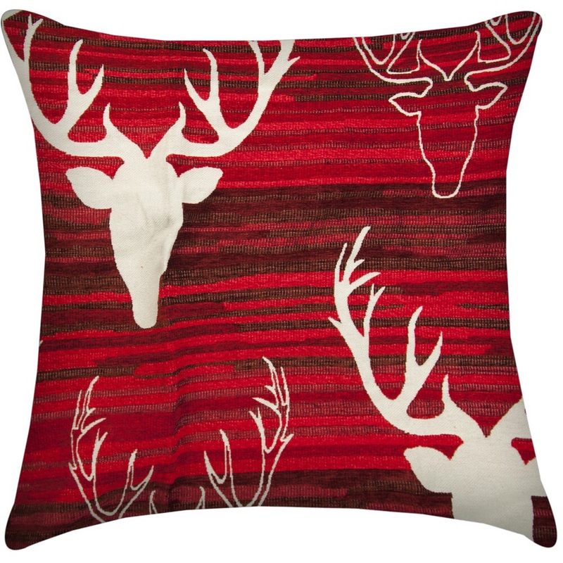 Antlers Red Throw Pillows