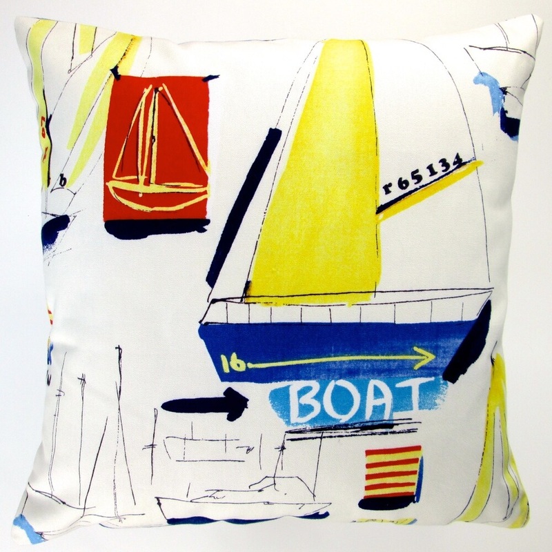 Artisan Pillows 18-inch Sail Boat Beach Nautical Marine Coastal Accent Throw Pillow Cover