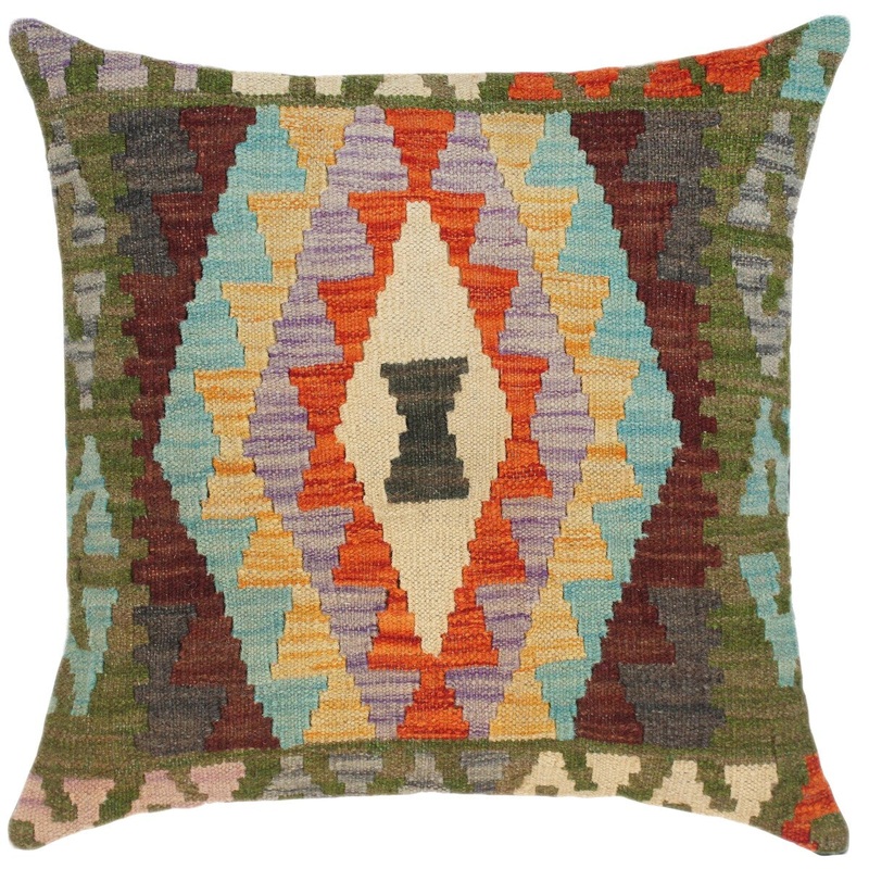 Southwestern Chin Hand-Woven Turkish Kilim Throw Pillow