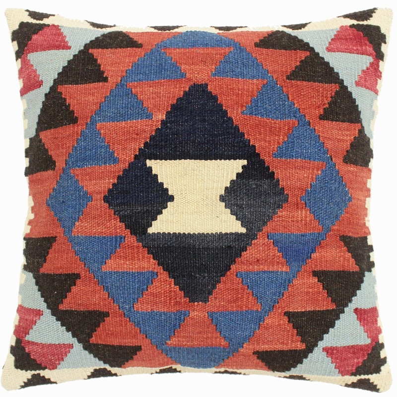Southwestern Gerri Hand-Woven Turkish Kilim Pillow 18 in. x 18 in.