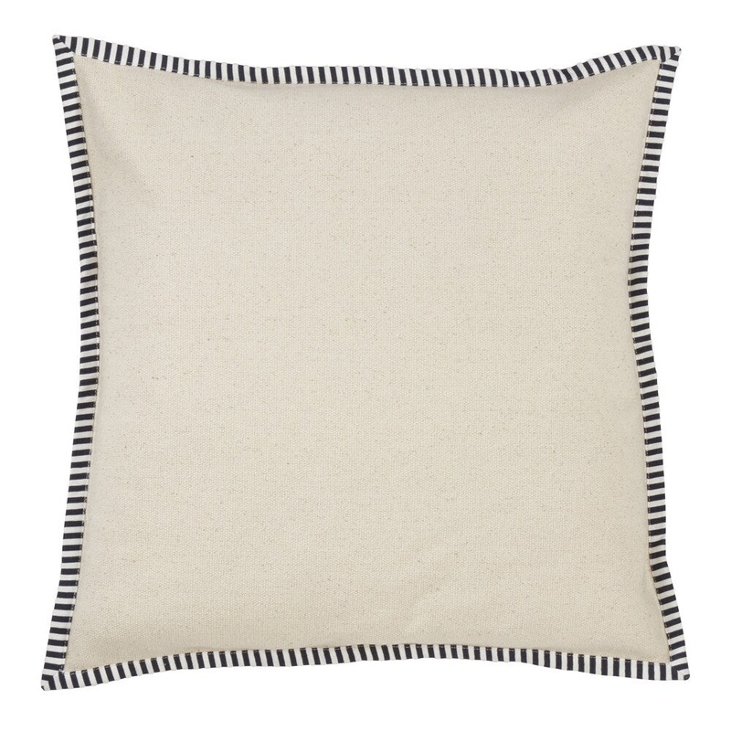 Striped Flange Design Down Filled Throw Pillow