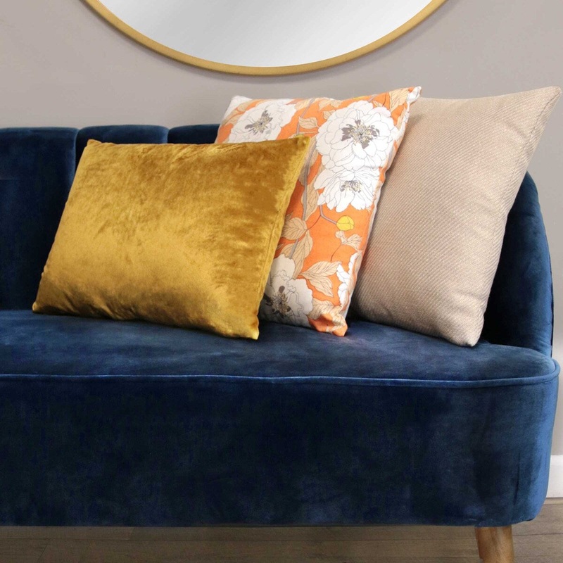 Vintage Style Floral Orange Square Pillow