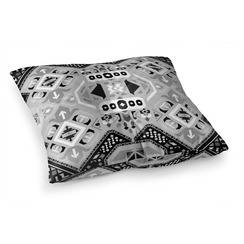 ABADEH BLACK AND WHITE Floor Pillow By Kavka Designs