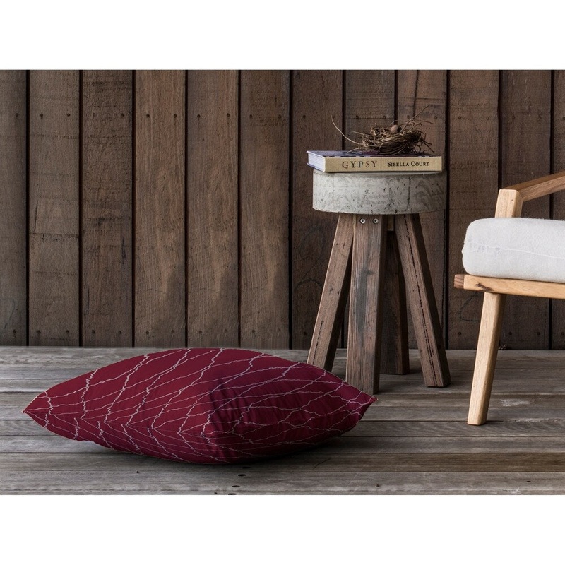 AZILAL DIAMOND WEAVE WINE Floor Pillow By Kavka Designs