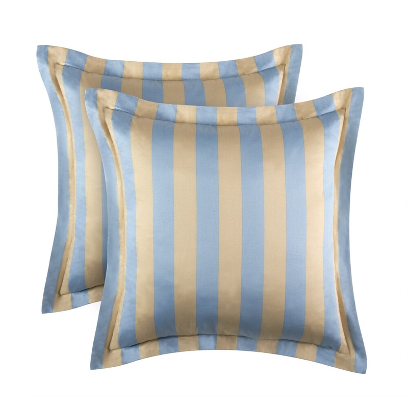 Azure Cotton Stripe Euro Sham (Set of 2)