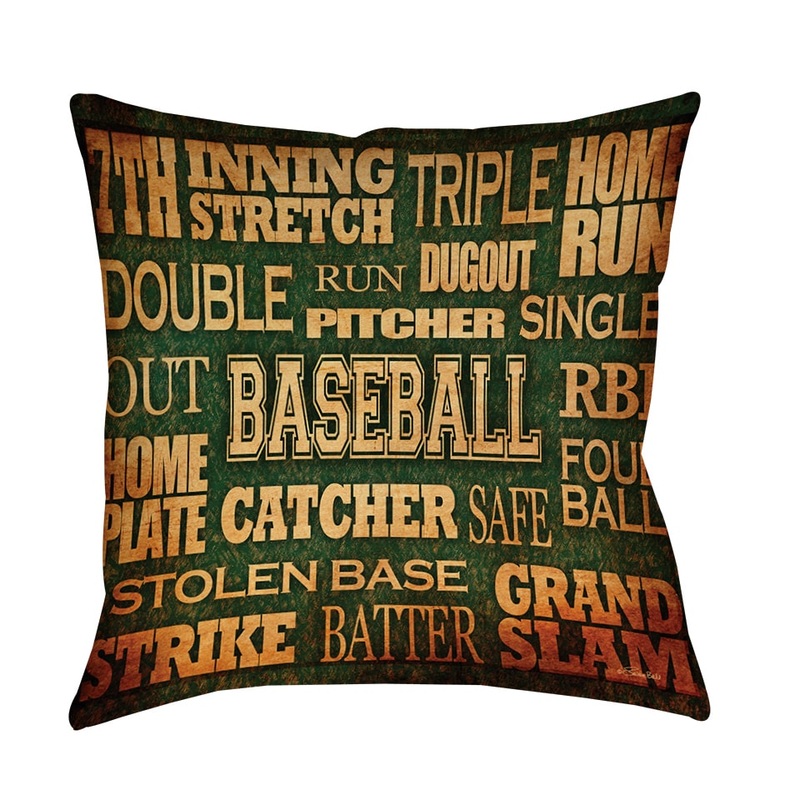Baseball Words Decorative Pillow
