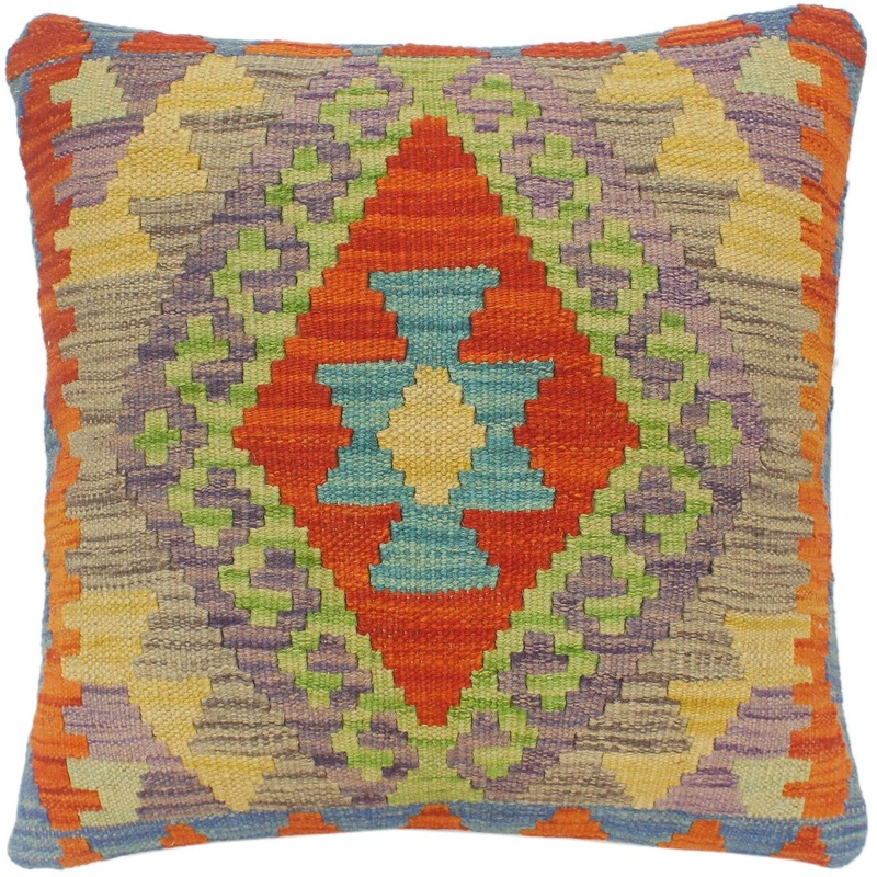Shabby Chic Turkish Hope Hand Woven Kilim Pillow